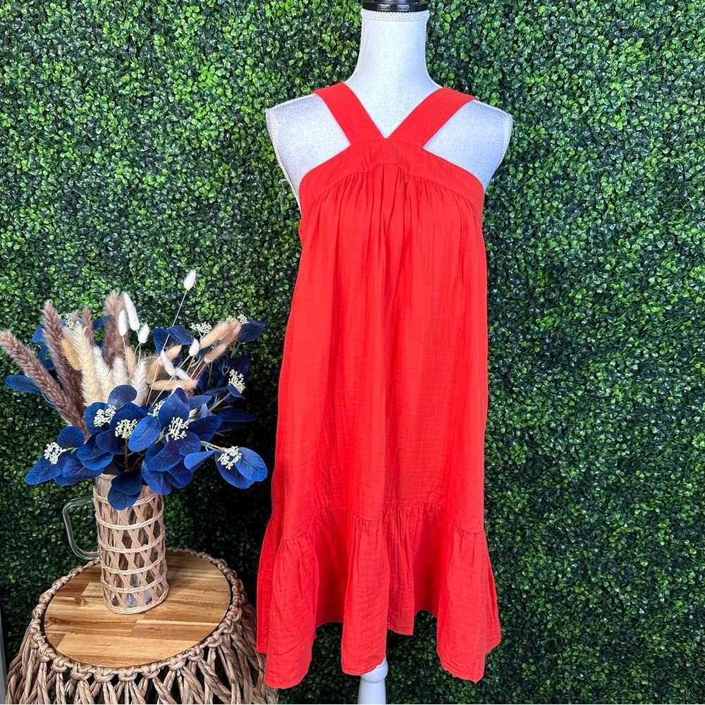 Nwt Band of‎ the free red orange gauze dress nwt size large